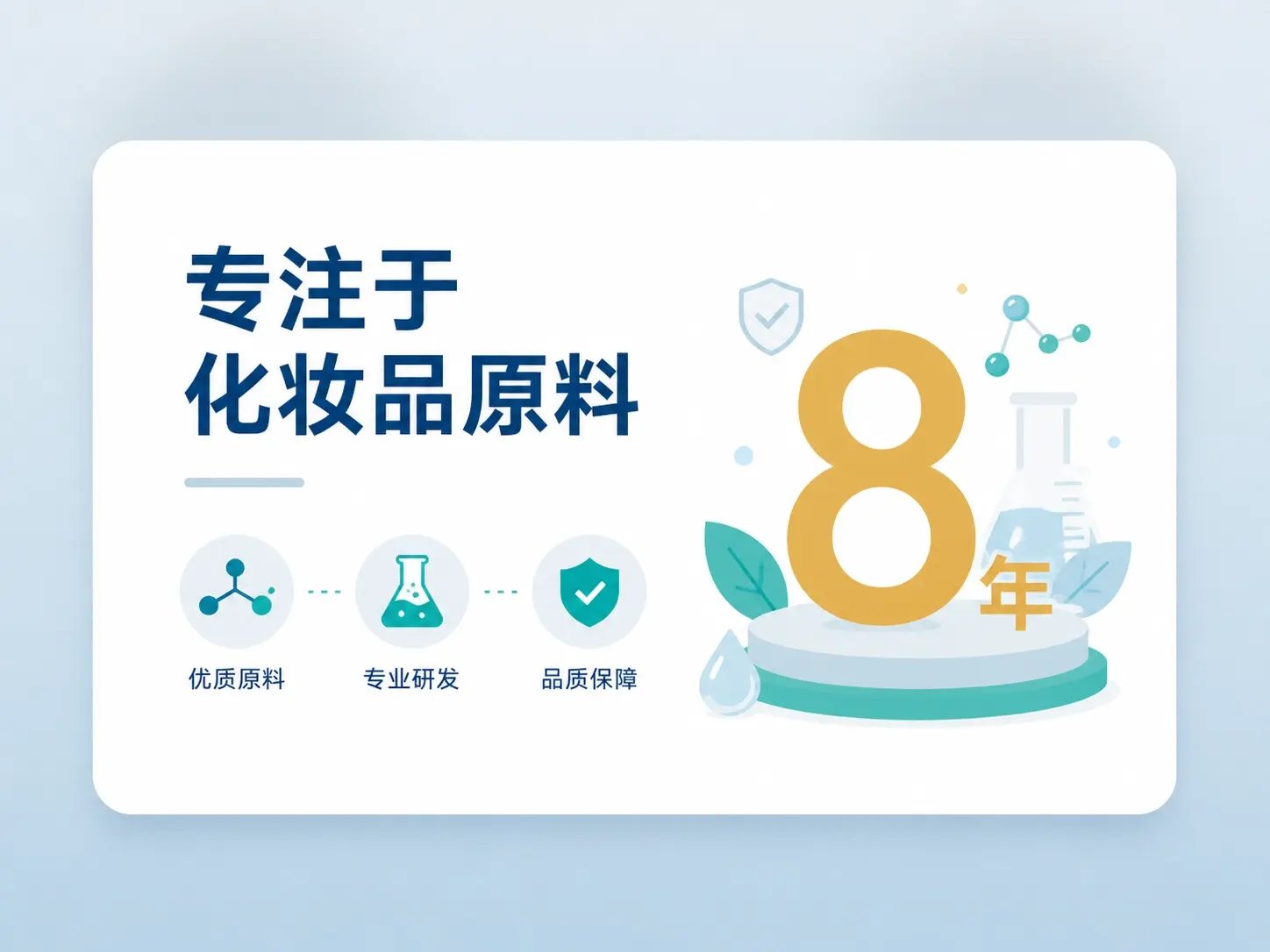 Focus on cosmetic ingredients for 8 years